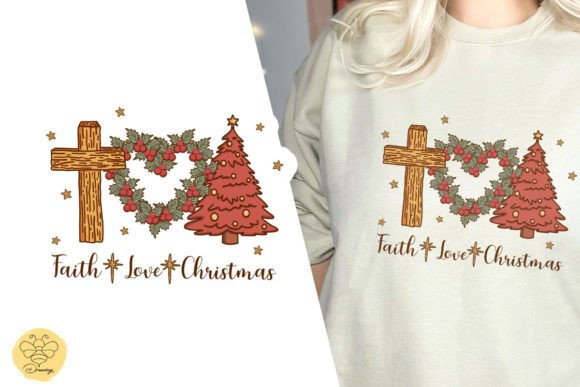 Faith Love Christmas Jesus PNG for T-Shirt Designs