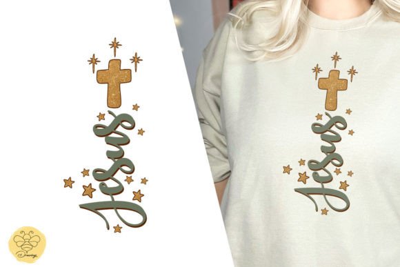 Jesus Cross Retro Christmas Jesus PNG for T-Shirt Designs