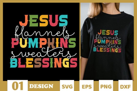 Jesus Flannels Pumpkins Blessings SVG