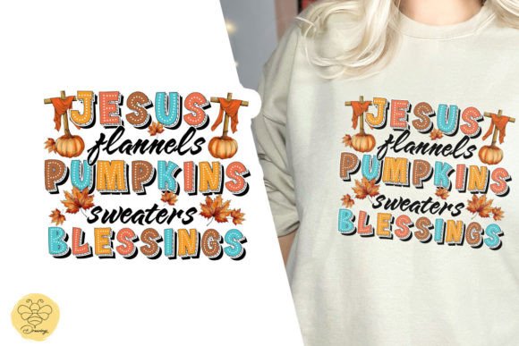 Jesus Flannels Pumpkins Sweaters PNG for T-Shirt Designs