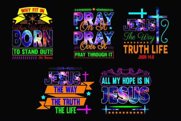 Jesus T-Shirt Design Bundle