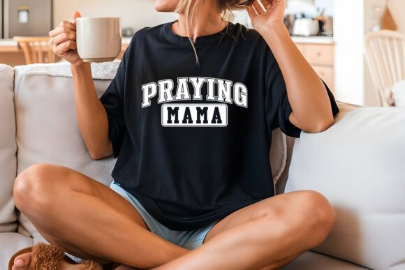 Praying Mama PNG Christian Mom Varsity