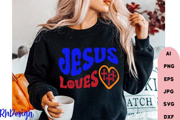 Retro Jesus Loves SVG and Freebies