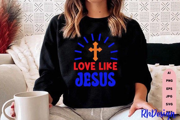 Retro Love Like Jesus SVG Design Png Freebies